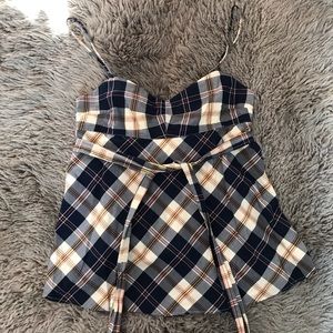 J Crew Plaid Spaghetti Strap Tank Top